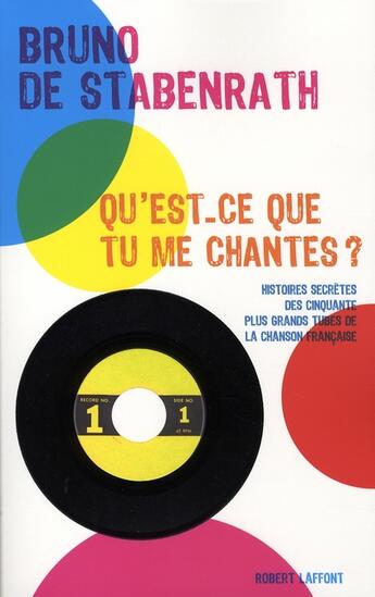 Couverture du livre « Qu'est-ce que tu me chantes ; histoires secrètes des cinquante plus grands tubes de la chanson française » de Bruno De Stabenrath aux éditions Robert Laffont