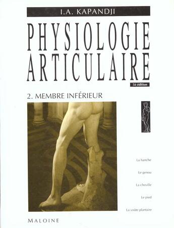 Couverture du livre « Physiologie articulaire. tome 2. membre inferieur, ed5 » de Kapandji aux éditions Maloine