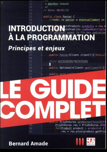 Couverture du livre « Introduction à la programmation (2e édition) » de Bernard Amade aux éditions Ma