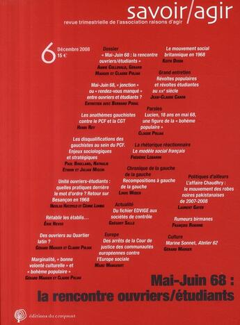 Couverture du livre « Mai-juin 68 ; la rencontre ouvrier/étudiant » de  aux éditions Croquant