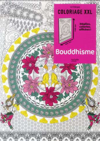 Couverture du livre « Art-thérapie ; coloriage XXL ; bouddhisme » de Marthe Mulkey aux éditions Hachette Pratique