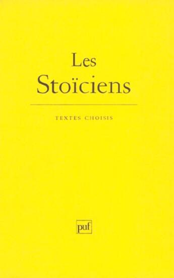 Couverture du livre « Stoiciens (les) » de Jean Brun aux éditions Puf