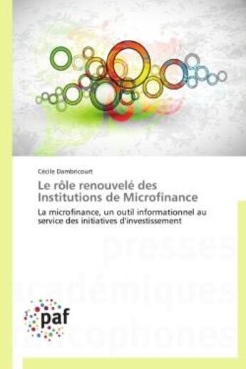 Couverture du livre « Le rôle renouvelé des institutions de microfinance » de Cecile Dambricourt aux éditions Presses Academiques Francophones