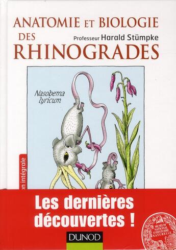 Couverture du livre « Anatomie et biologie des rhinogrades ; un nouvel ordre de mammifères : les dernières découvertes ! » de Harald Stumpke aux éditions Dunod