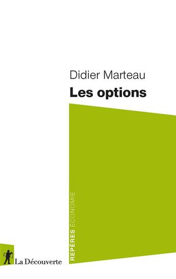 Couverture du livre « Les options » de Marteau/Didier aux éditions La Decouverte