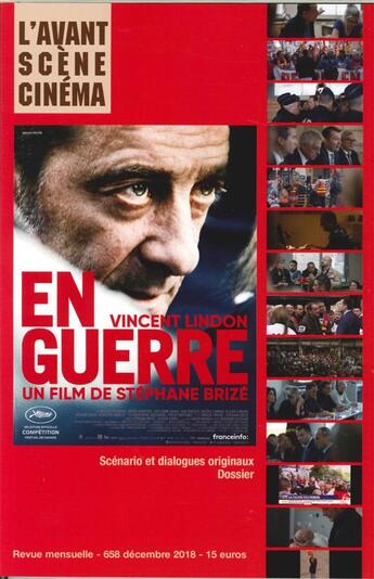 Couverture du livre « L'avant-scene cinema n 658 en guerre - decembre 2018 » de  aux éditions Alice Edition