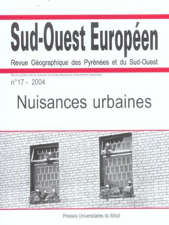 Couverture du livre « Nuisances urbaines revue sud ouest europeen n17 » de  aux éditions Pu Du Midi