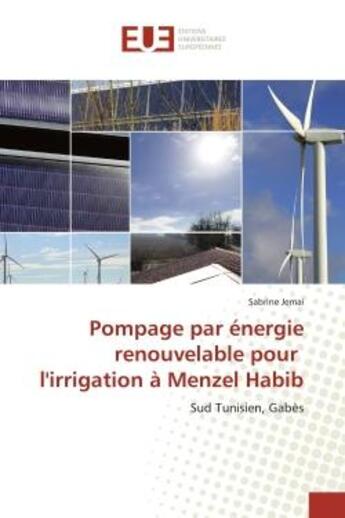 Couverture du livre « Pompage par énergie renouvelable pour l'irrigation à Menzel Habib : Sud Tunisien, Gabès » de Sabrine Jemai aux éditions Editions Universitaires Europeennes