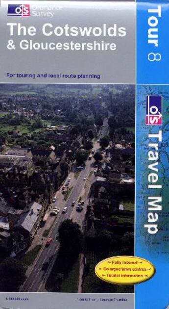 Couverture du livre « The Cotswolds & Gloucestershire t.8 » de  aux éditions Ordnance Survey