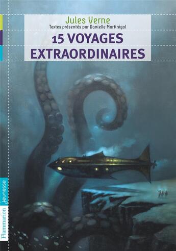 Couverture du livre « 15 voyages extraordinaires » de Jules Verne aux éditions Flammarion Jeunesse