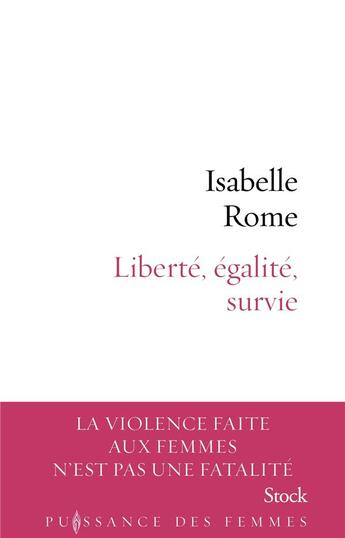 Couverture du livre « Liberté, égalité, survie » de Isabelle Rome aux éditions Stock