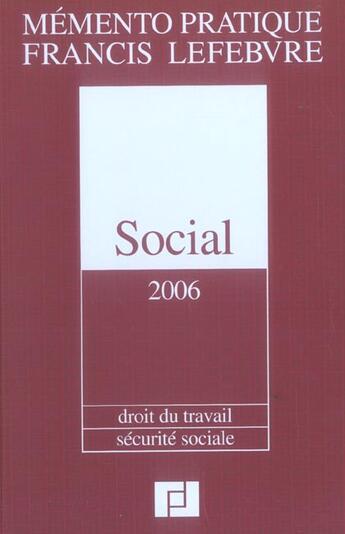 Couverture du livre « Memento social » de Efl aux éditions Lefebvre