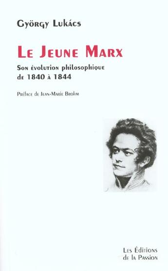 Couverture du livre « Le jeune Marx » de Gyorgy Lukacs aux éditions Verdier