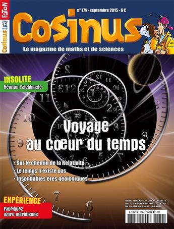 Couverture du livre « Cosinus n 174 voyage au coeur du temps - septembre 2015 » de  aux éditions Cosinus