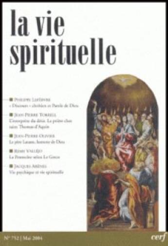 Couverture du livre « La vie spirituelle n 752 » de  aux éditions Cerf