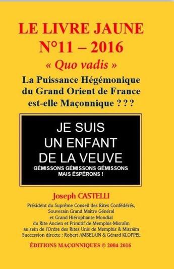 Couverture du livre « Le livre jaune t.11 : 