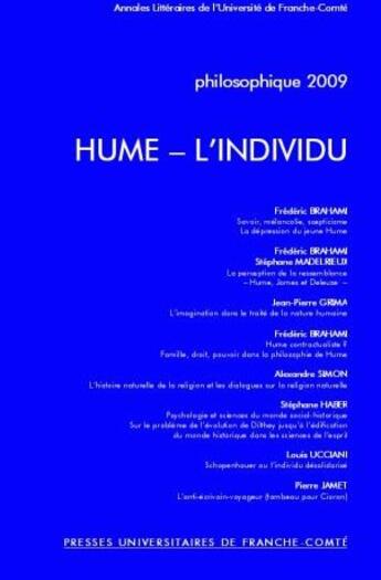 Couverture du livre « Philosophique 2009 ; Hume, l'individu » de  aux éditions Pu De Franche Comte