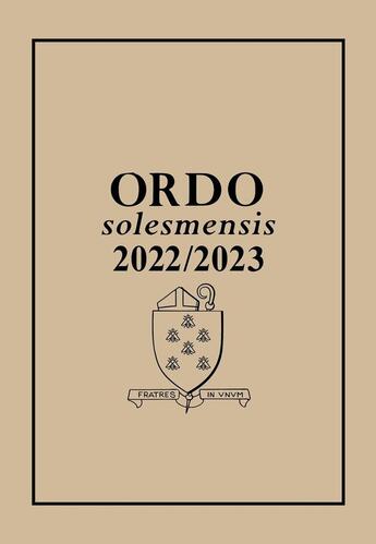 Couverture du livre « Ordo Solesmensis 2022/2023 » de  aux éditions Solesmes