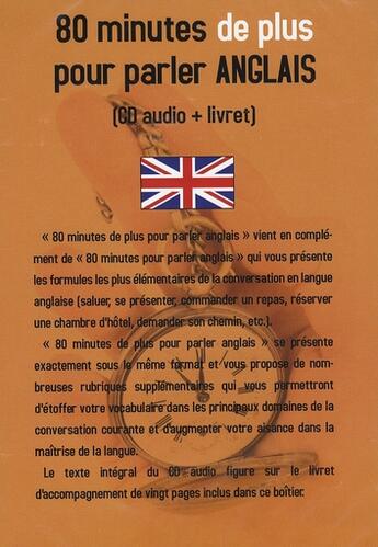 Couverture du livre « 80 minutes de plus pr parler anglais » de Vasseur aux éditions Jean-pierre Vasseur