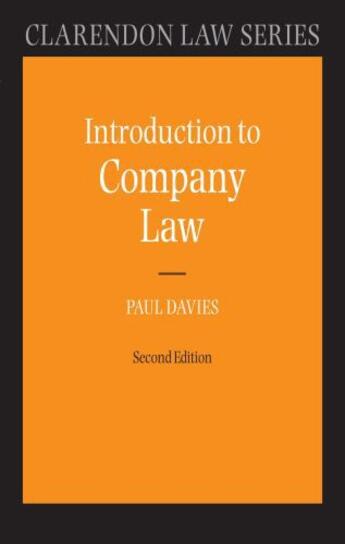 Couverture du livre « Introduction to Company Law » de Paul Davies aux éditions Oup Oxford