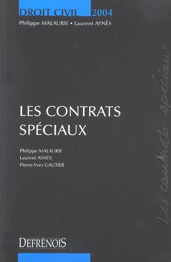 Couverture du livre « Droit civil les contrats speciaux » de Malaurie/Gautier aux éditions Lgdj