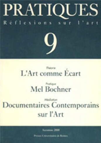 Couverture du livre « L'art comme écart, Mel Bochner, documentaires contemporains sur l'art » de  aux éditions Pu De Rennes