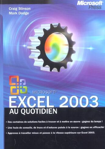 Couverture du livre « Excel 2003 Au Quotidien ; Techniques Avancees » de Craig Stinson et Mark Dodge aux éditions Microsoft Press