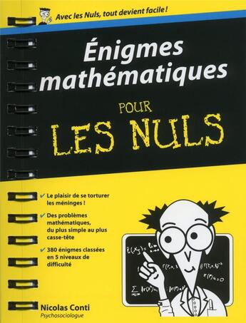 Couverture du livre « Énigmes mathématiques pour les nuls » de Nicolas Conti aux éditions First