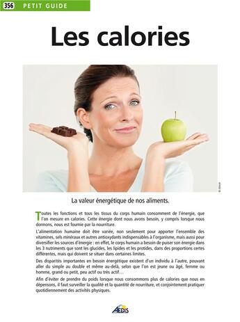 Couverture du livre « Les calories » de  aux éditions Aedis