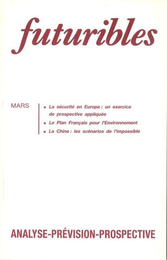 Couverture du livre « Futuribles 152, mars 1991. la securite en europe : un exercice de prospective appliquee - le plan fr » de Leclerc/Gentric aux éditions Futuribles