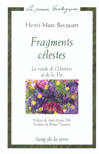 Couverture du livre « Fragments celestes » de Henri-Marc Becquart aux éditions Sang De La Terre
