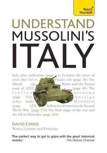 Couverture du livre « Understand Mussolini's Italy: Teach Yourself Ebook » de David Evans aux éditions Hodder Education Digital