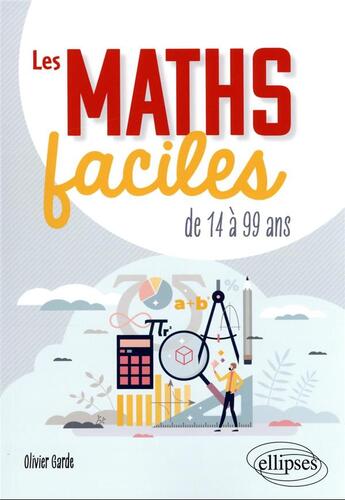 Couverture du livre « Les maths faciles de 14 à 99 ans » de Olivier Garde aux éditions Ellipses