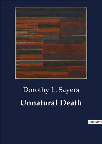 Couverture du livre « Unnatural death » de Dorothy L. Sayers aux éditions Culturea