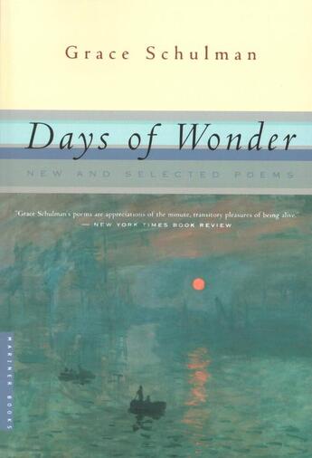 Couverture du livre « Days of Wonder » de Schulman Grace aux éditions Houghton Mifflin Harcourt