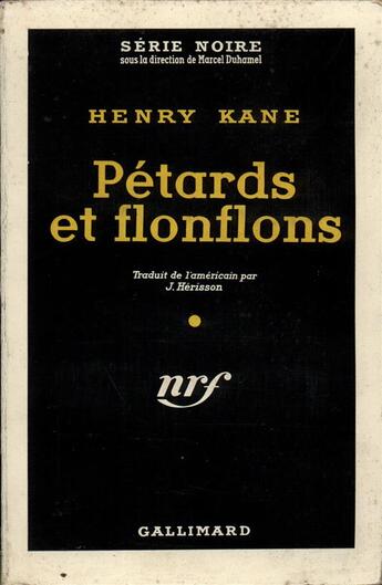 Couverture du livre « Petards et flonflons » de Kane Henry aux éditions Gallimard