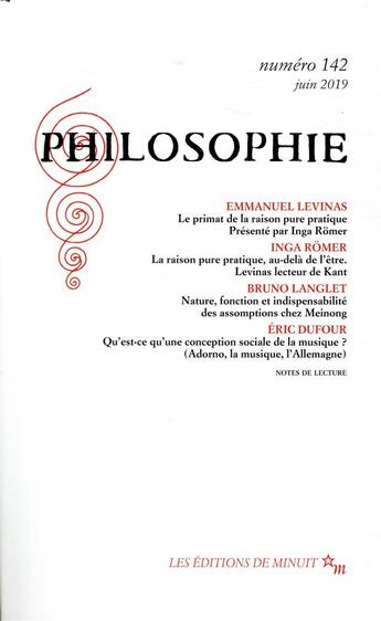 Couverture du livre « Philosophie 142 » de  aux éditions Minuit