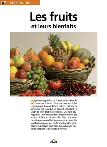 Couverture du livre « Les fruits et leurs bienfaits » de  aux éditions Aedis