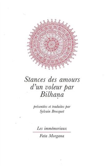 Couverture du livre « Les cinquante stances de l'amour d'un voleur » de Bilhana aux éditions Fata Morgana