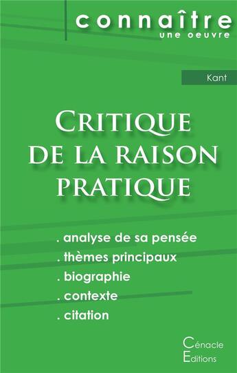 Couverture du livre « Critique de la raison, de Kant » de  aux éditions Editions Du Cenacle