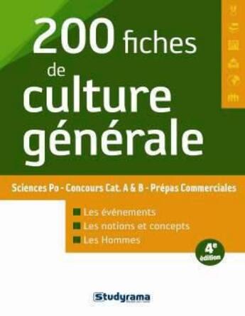Couverture du livre « 200 fiches de culture générale (4e édition) » de  aux éditions Studyrama