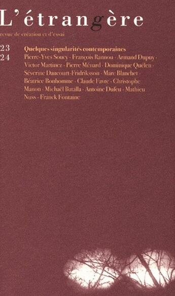 Couverture du livre « Étrangère (édition 2009) » de  aux éditions Lettre Volee