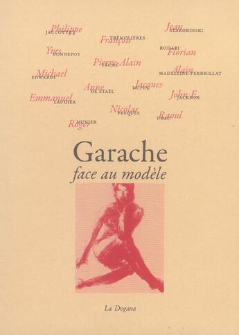 Couverture du livre « Garache face au modele » de  aux éditions Dogana