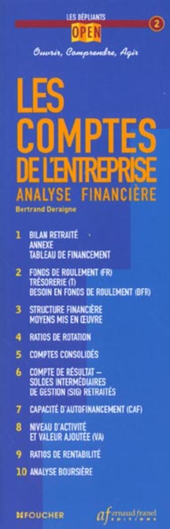 Couverture du livre « Les Comptes De L'Entreprise » de B Deraigne aux éditions Foucher