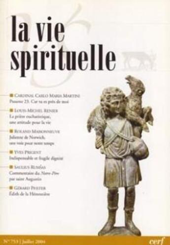 Couverture du livre « La vie spirituelle n 753 » de  aux éditions Cerf