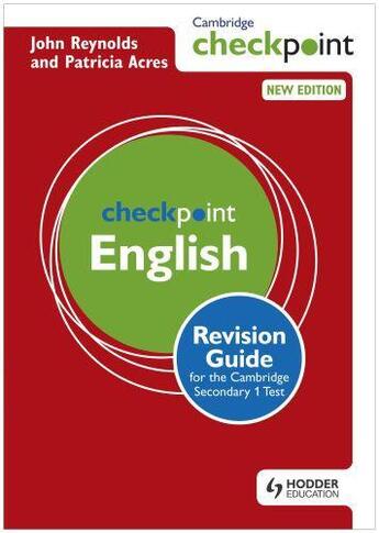 Couverture du livre « Cambridge Checkpoint English Revision Guide for the Cambridge Secondar » de Acres Patricia aux éditions Hodder Education Digital