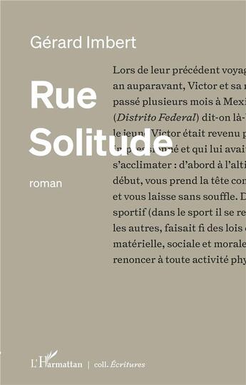 Couverture du livre « Rue solitude » de Gerard Imbert aux éditions L'harmattan