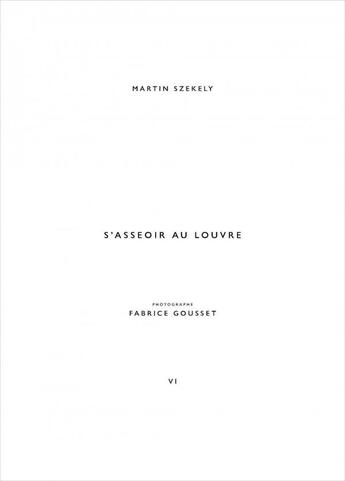 Couverture du livre « S'asseoir au Louvre » de Martin Szekely et Fabrice Gousset aux éditions Editions B42