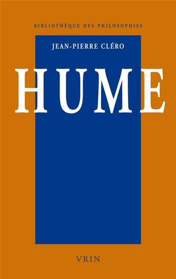 Couverture du livre « Hume ; une philosophie des contradictions » de Jean-Pierre Clero aux éditions Vrin