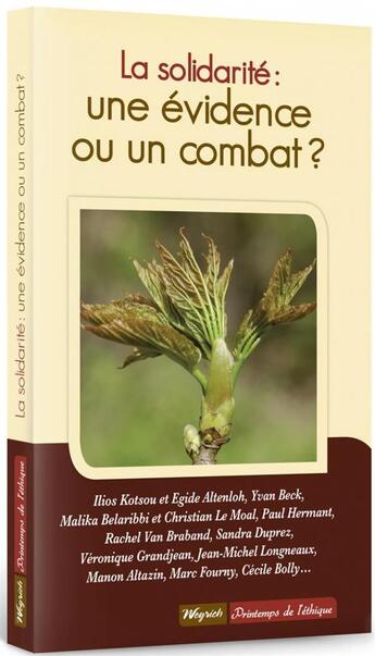 Couverture du livre « La solidarité, une évidence ou un combat ? » de  aux éditions Weyrich